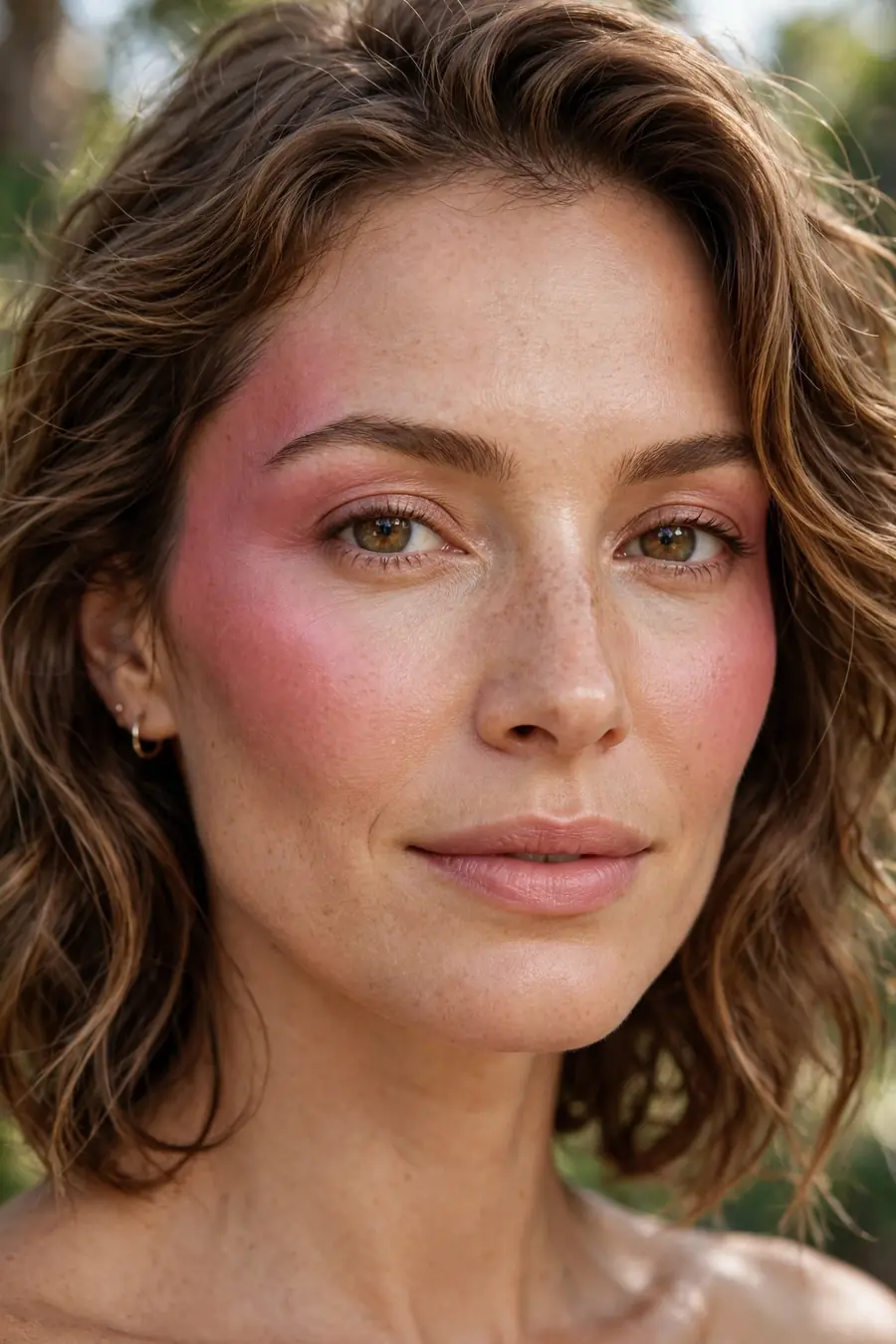 Berry blush draped across cheeks, blush trend