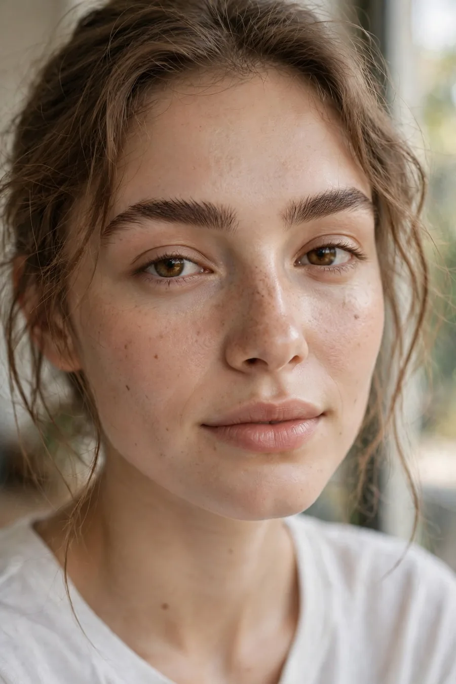 Feathered natural eyebrows, brow trend
